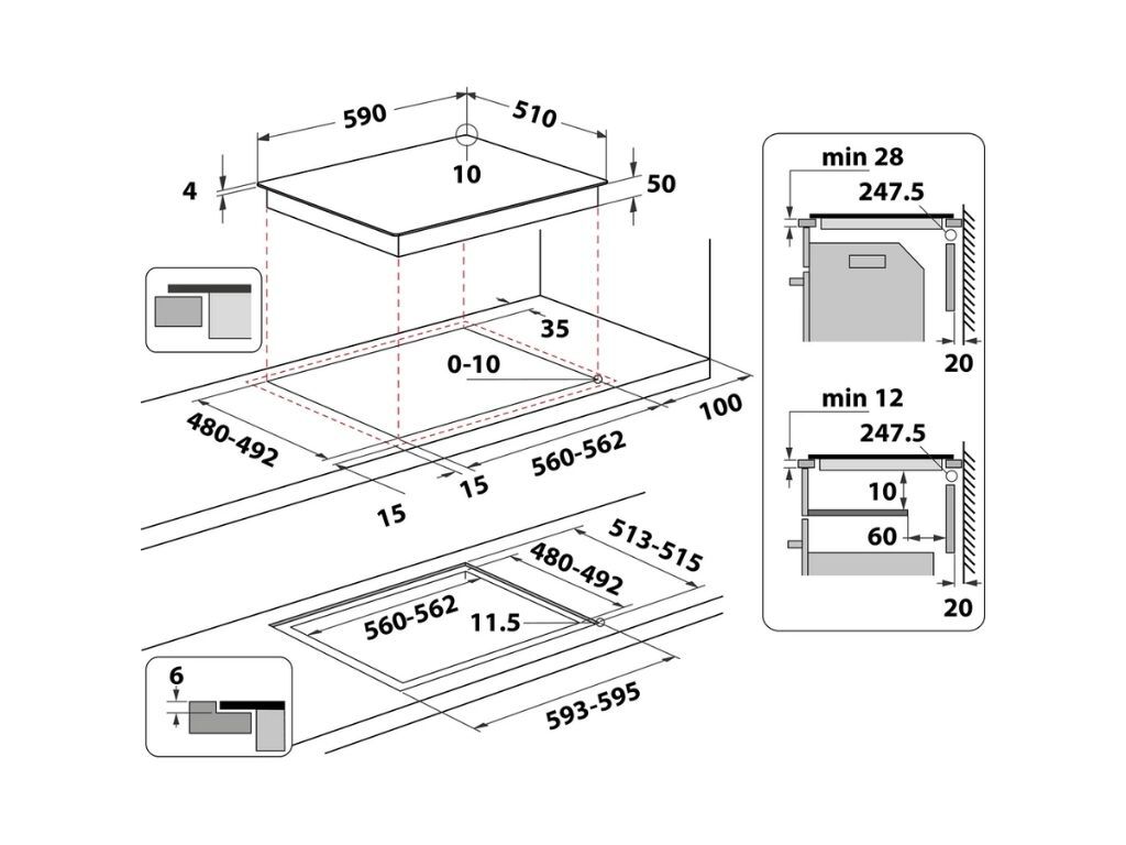 PLACA DE INDU&Ccedil;&Atilde;O HOTPOINT HB 4860B NE PRETA 60 CM image number 5
