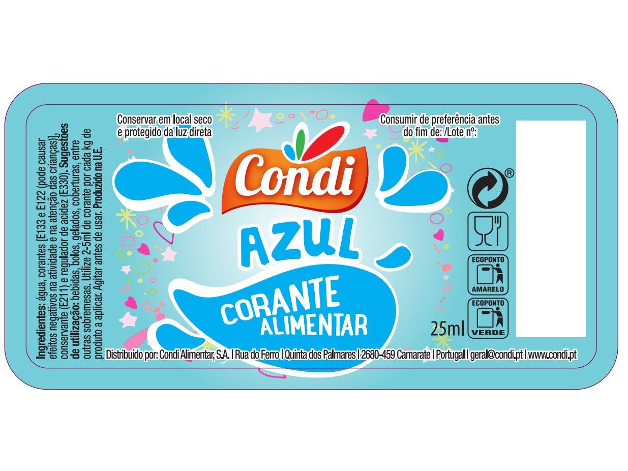 CORANTE L&Iacute;QUIDO CONDI AZUL 25 ML image number 1