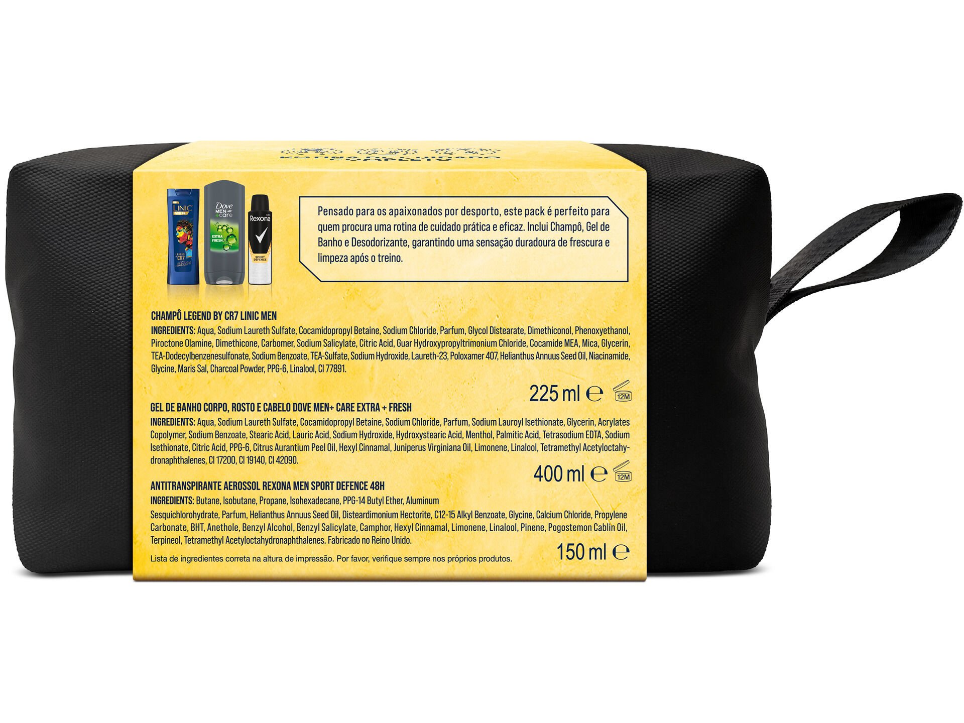 CONJUNTO DOVE MEN+REXONA+LINIC ESSENCIAS DE DESPORTO BOLSA image number 1
