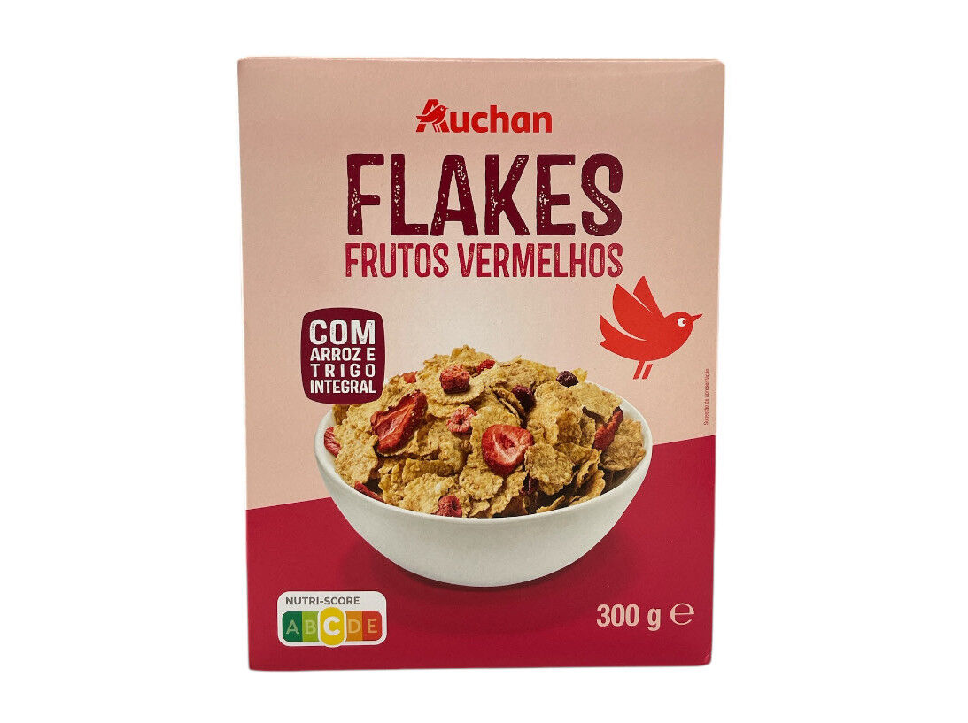 CEREAIS FLAKES AUCHAN FRUTOS VERMELHOS 300G