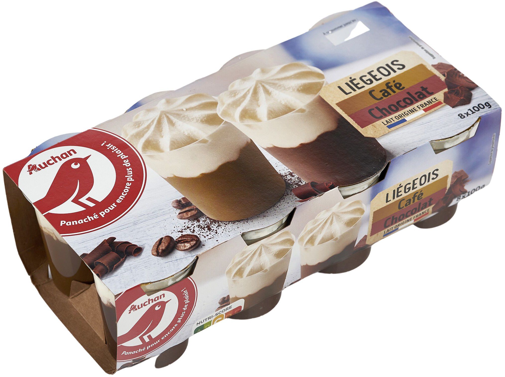 SOBREMESA AUCHAN LI&Eacute;GEOIS CHOCOLATE E CAF&Eacute; 8X100G image number 0