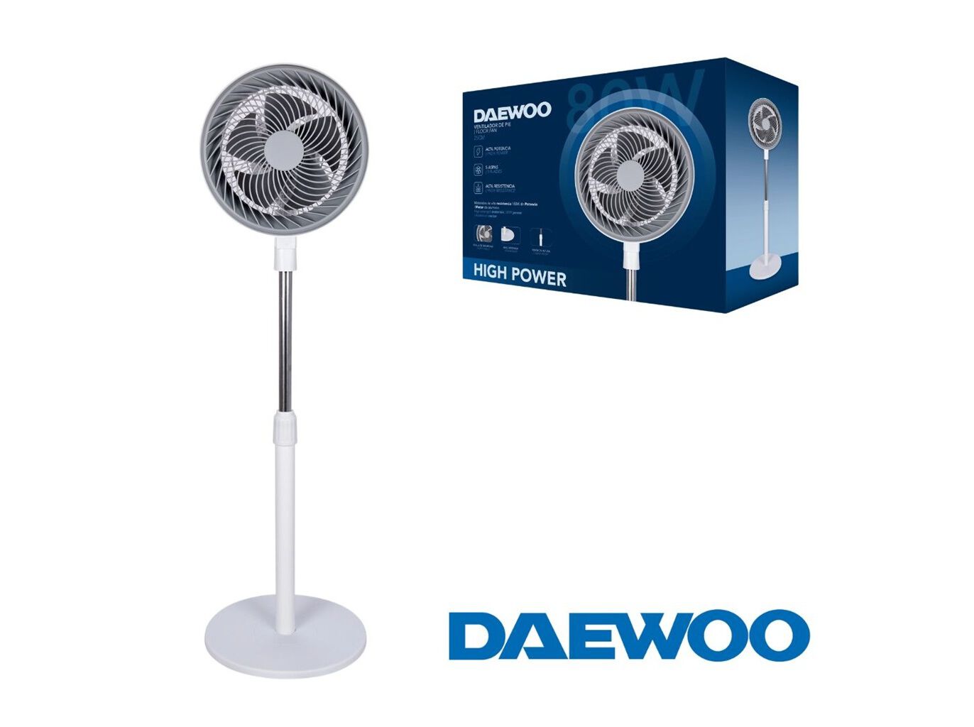 VENTOINHA DE P&Eacute; DAEWOO DW9001 BRANCA 80W/105CM