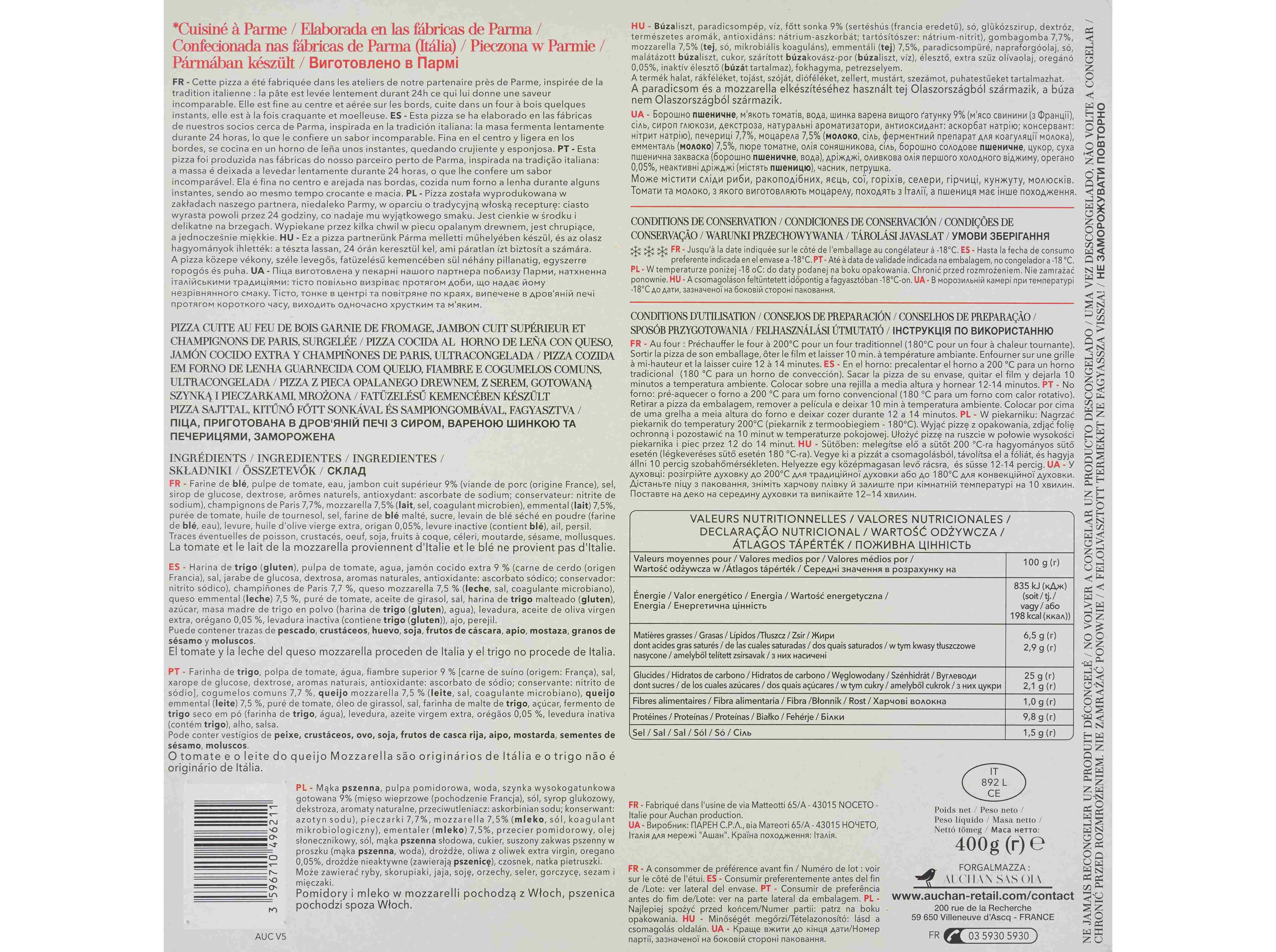 PIZZA AUCHAN &Agrave; MESA EM IT&Aacute;LIA REGINA 400G image number 2