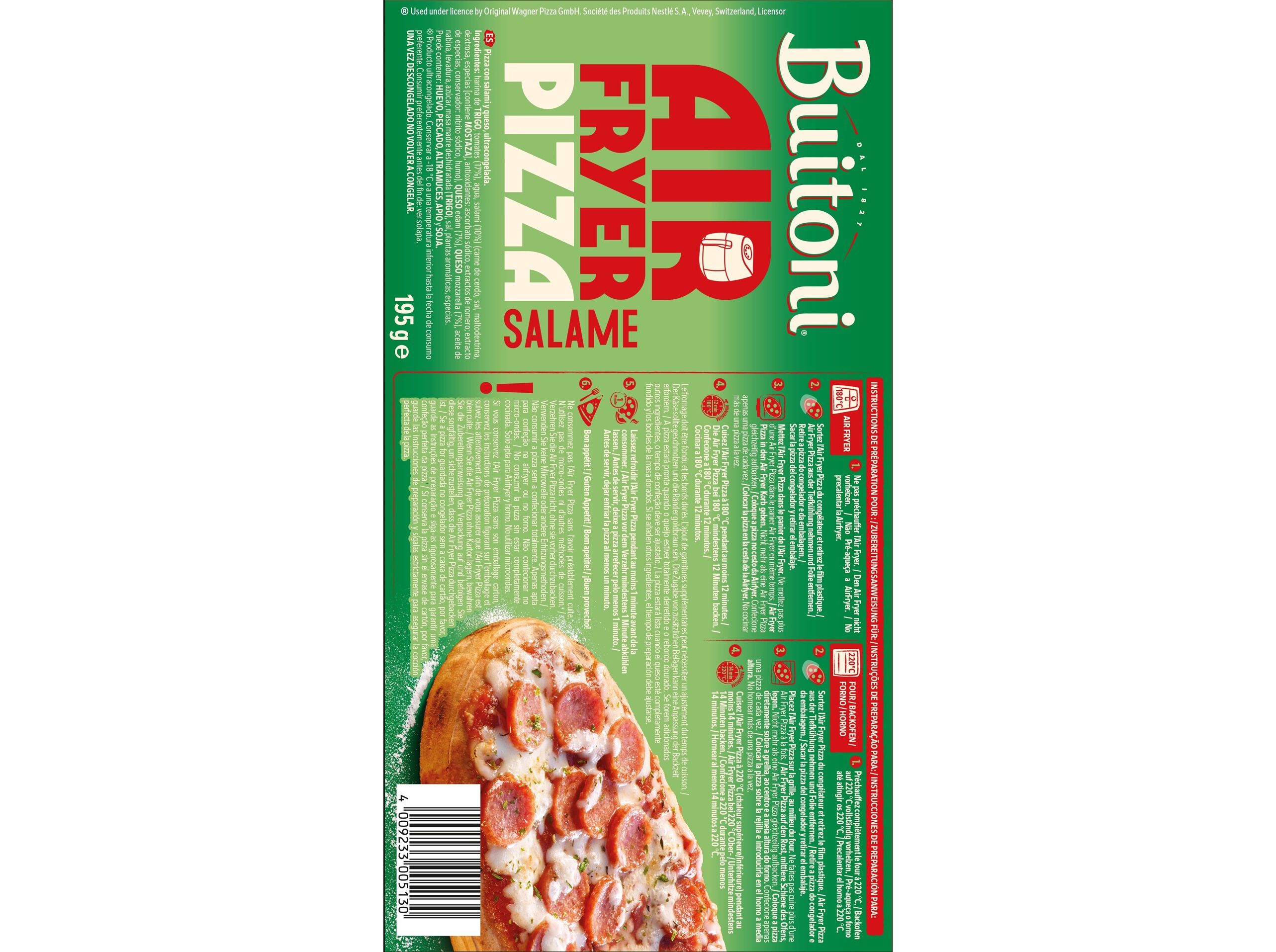 PIZZA BUITONI AIRFRYER SALAME 195G image number 1