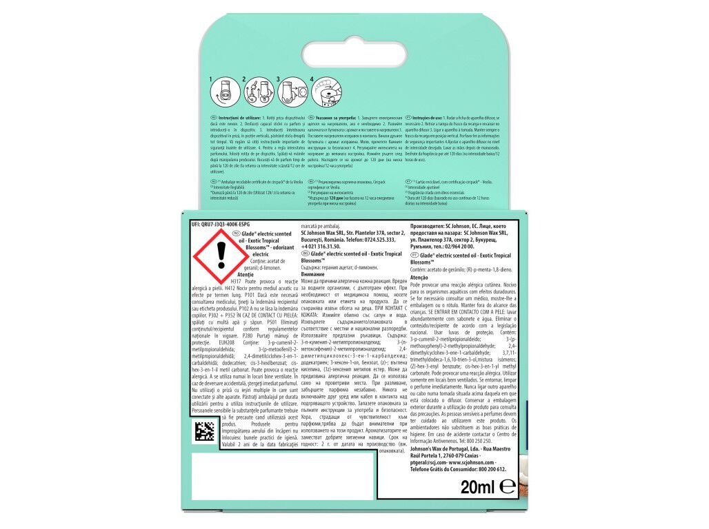 AMBIENTADOR EL&Eacute;CTRICO APARELHO GLADE TROPICAL 20ML image number 1