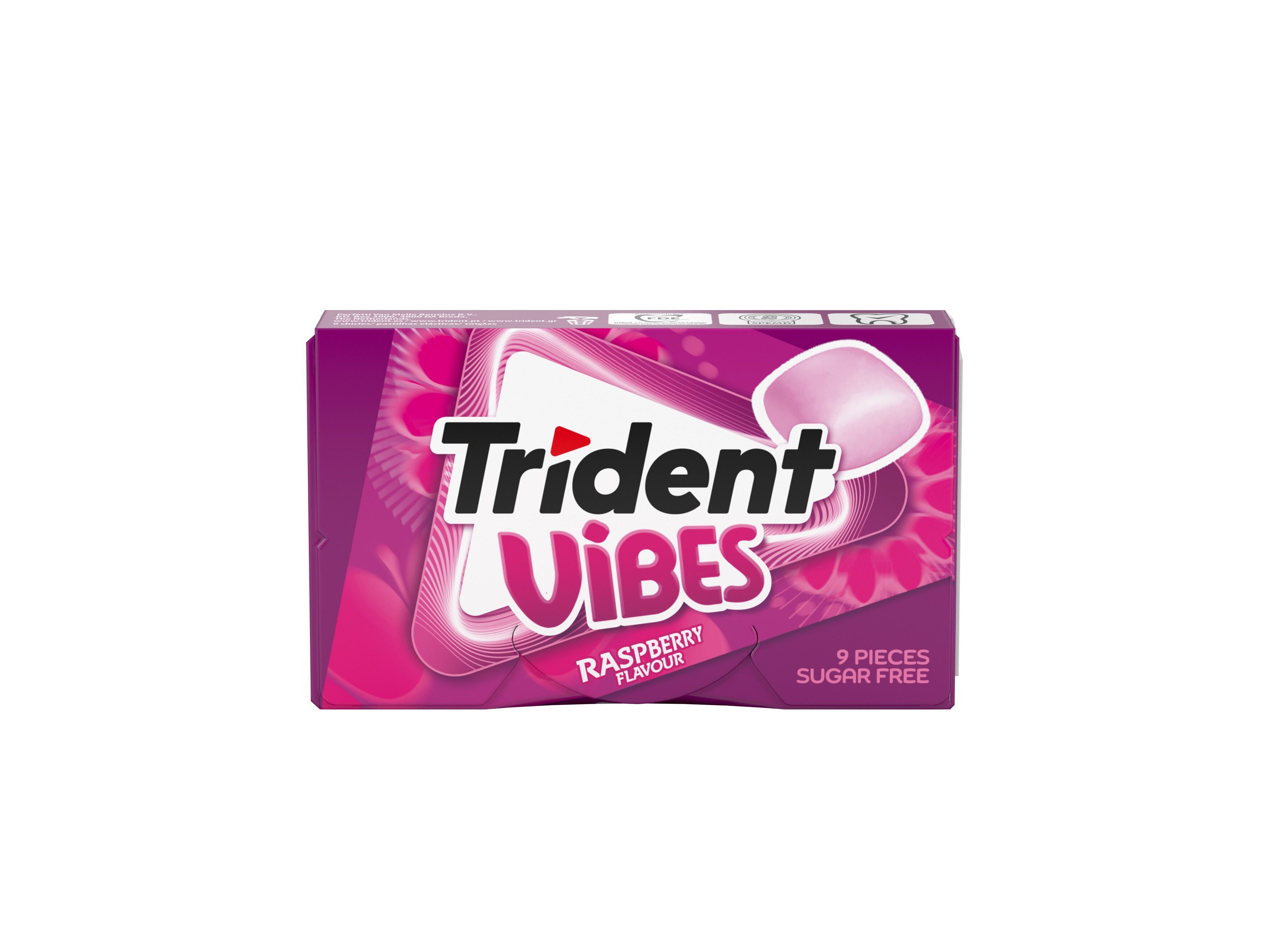 PASTILHAS SEM ACUCAR TRIDENT VIBES CLUTCH FRAMBOESA 21GR image number 1