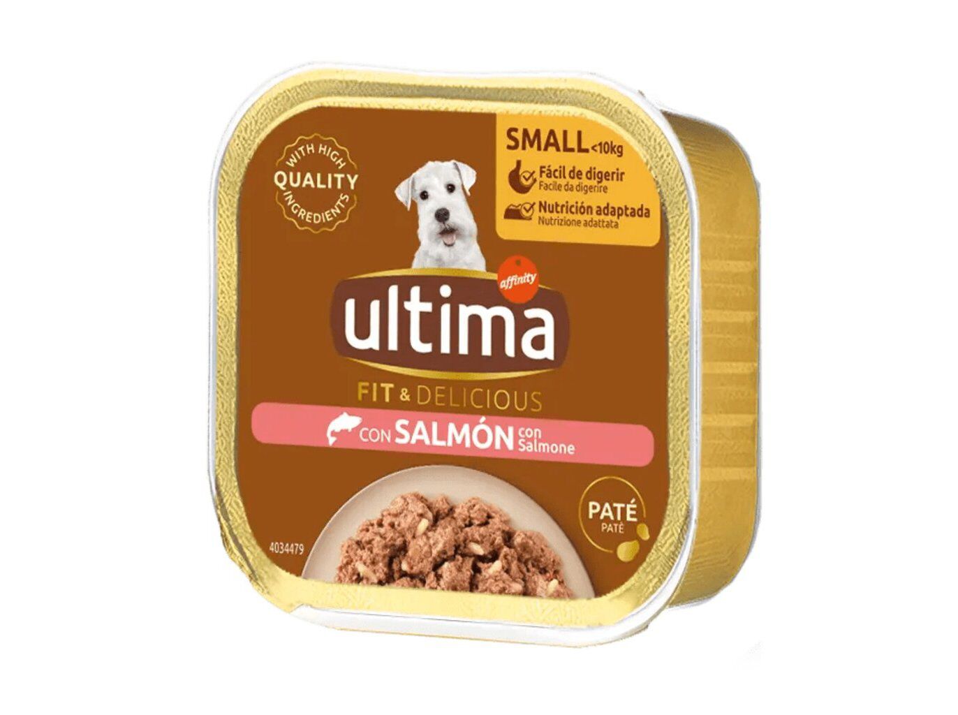COMIDA H&Uacute;MIDA PARA C&Atilde;O ULTIMA MINI FIT&DELICIOUS SALM&Atilde;O 150G
