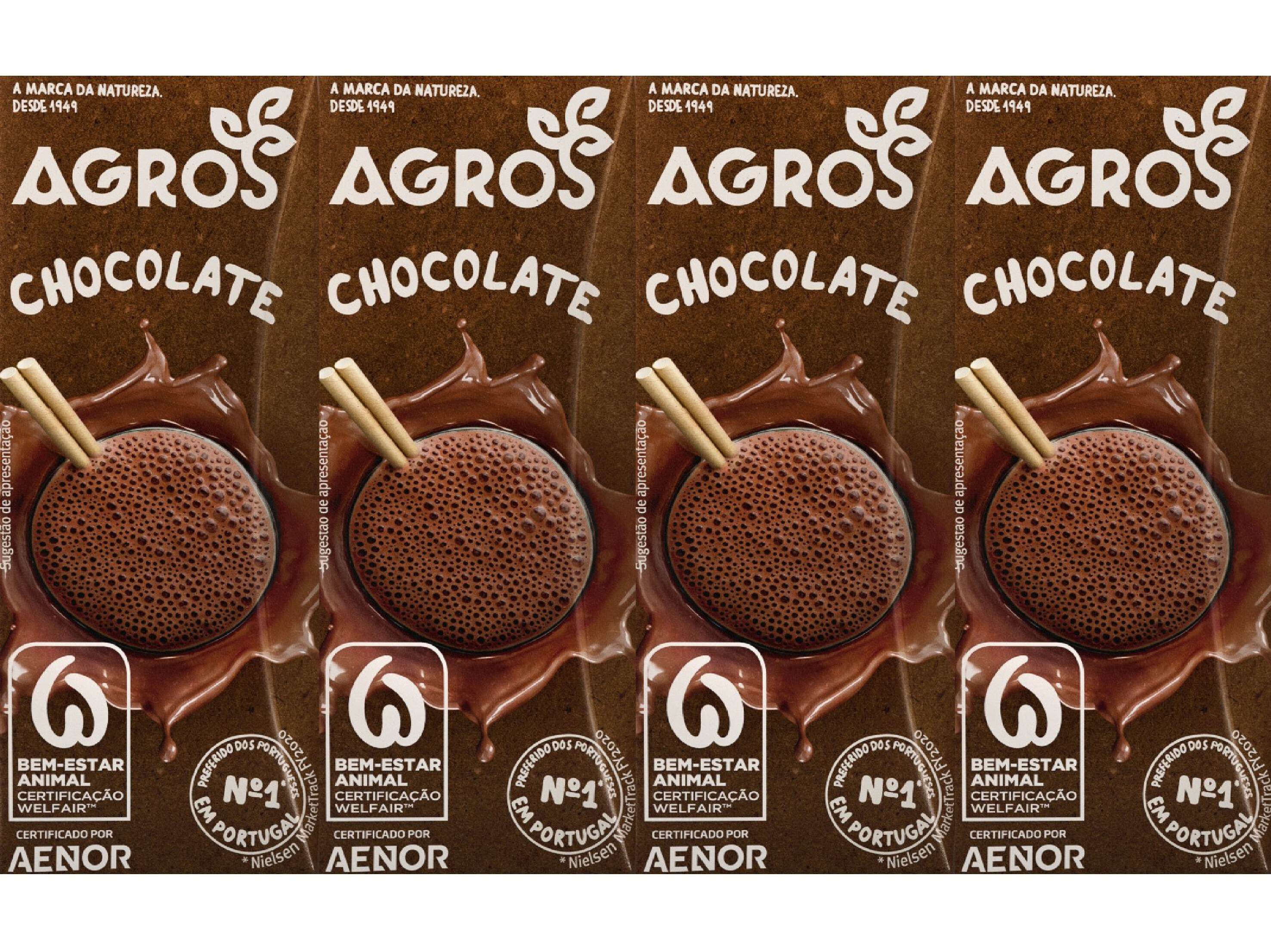 LEITE AGROS COM CHOCOLATE 4X200ML image number 1