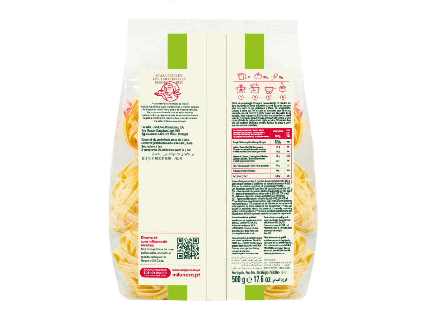 MASSA MILANEZA NINHO DE OVOS 500G image number 1