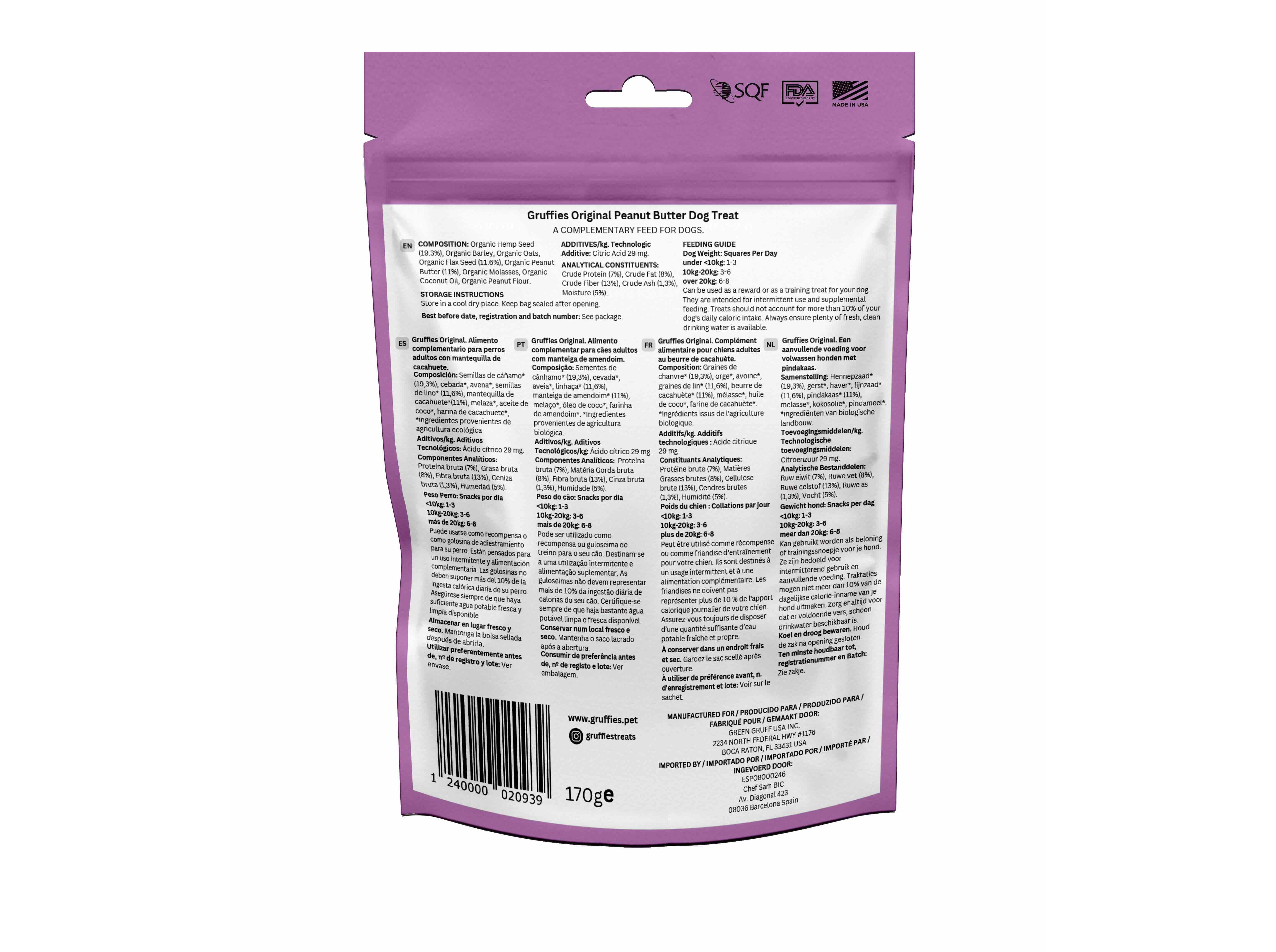 SNACK C&Atilde;O GRUFFIES ORIGINAL 170G image number 1