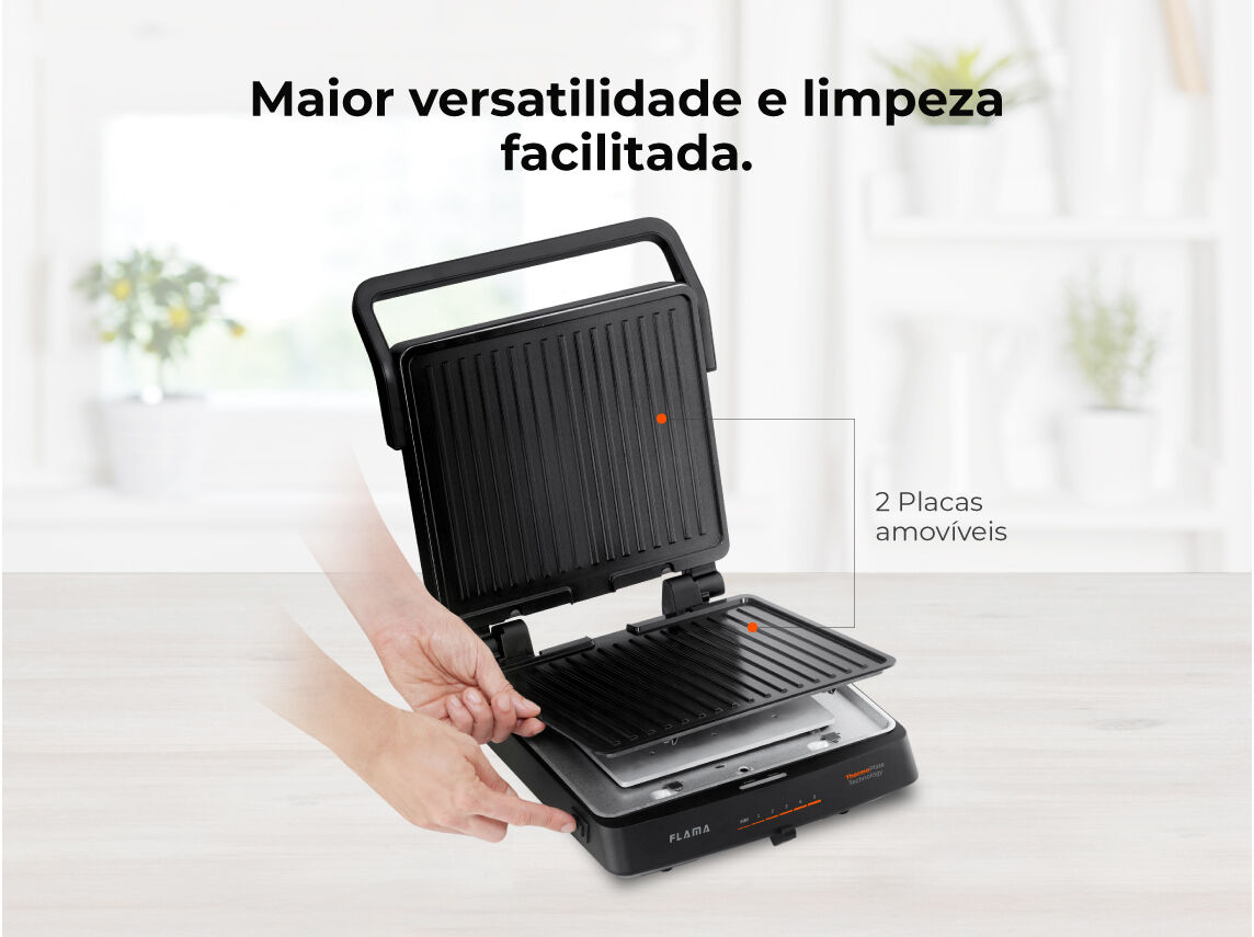 GRELHADOR DE PLACAS FLAMA 4586FL 2000W image number 5