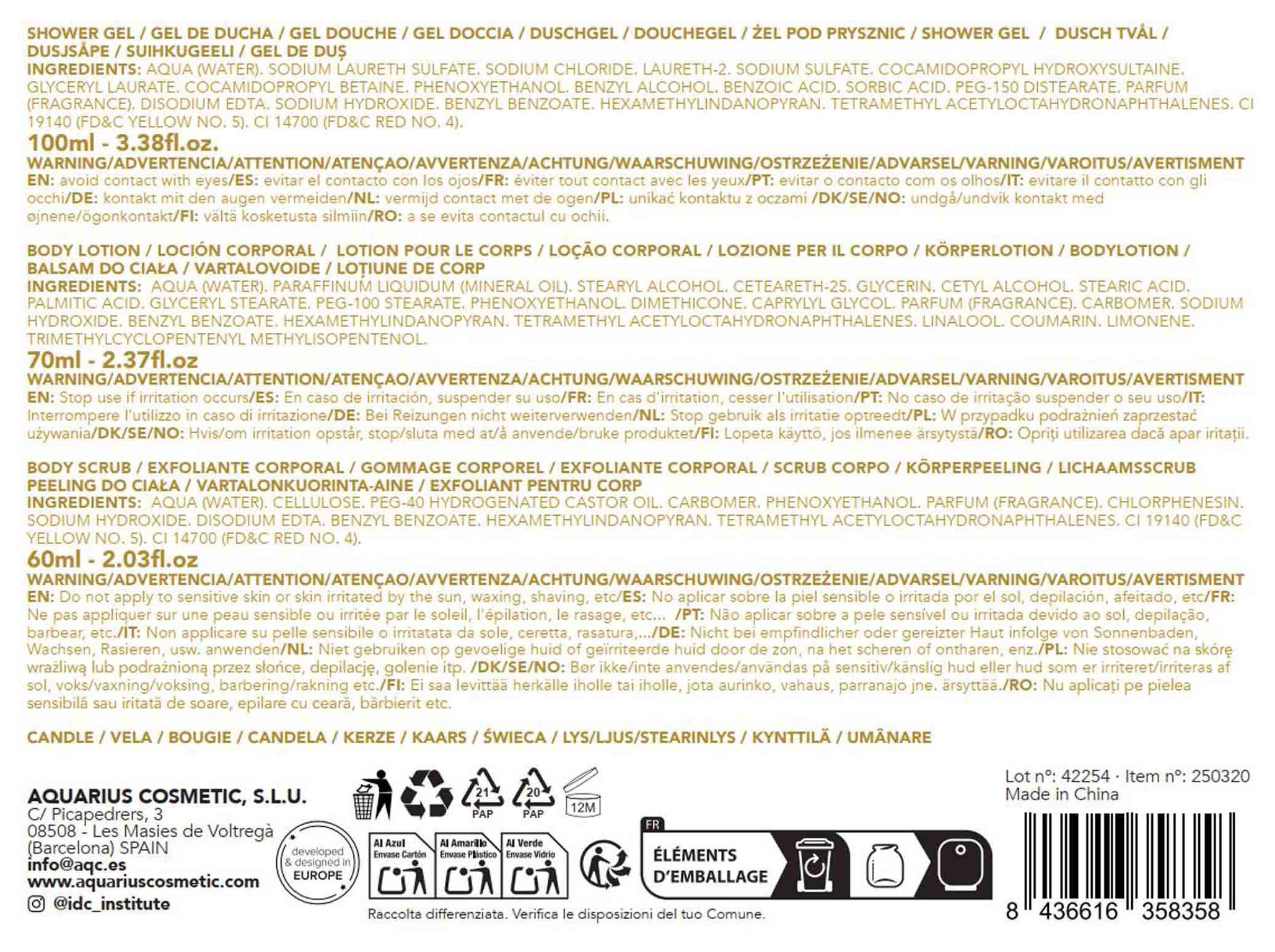 COFFRET BANHO IDC INSTITUTE GOLD 4PCS image number 1