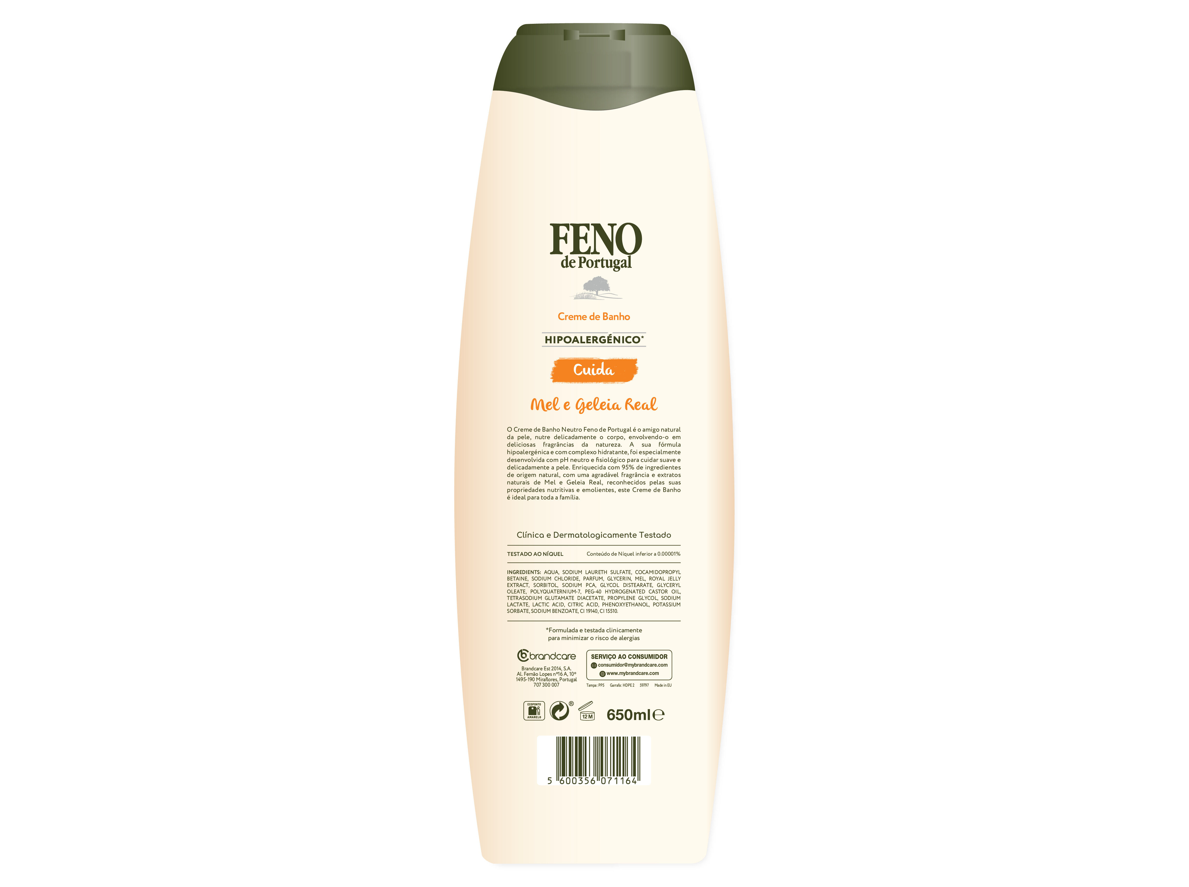 GEL BANHO FENO PORTUGAL MEL E GELEIA REAL 650ML image number 1