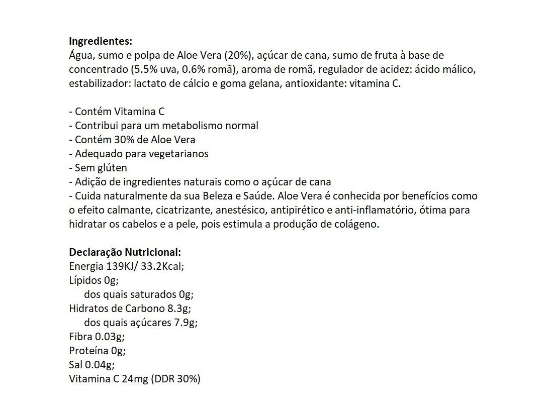 BEBIDA TROPICAL ALOE VERA ROM&Atilde; 0.5L image number 1
