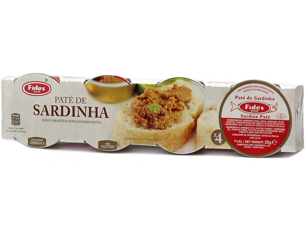 PAT&Ecirc; SARDINHA FIDES 4 X 22 G