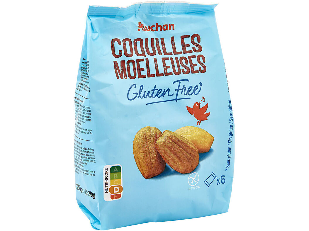 MADALENAS EM CONCHA AUCHAN SEM GL&Uacute;TEN 6UN 180G