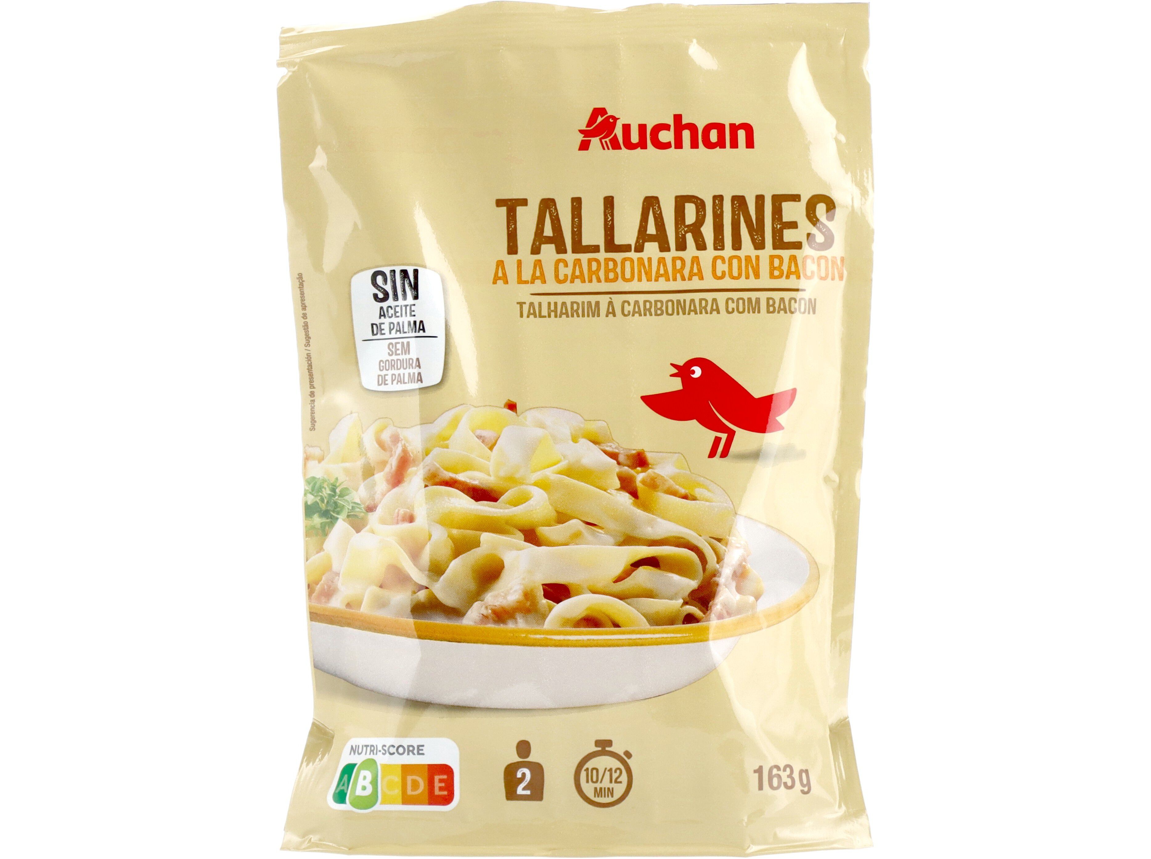 MASSA TALLARINES AUCHAN &Agrave; CARBONARA C/ BACON 163G image number 0