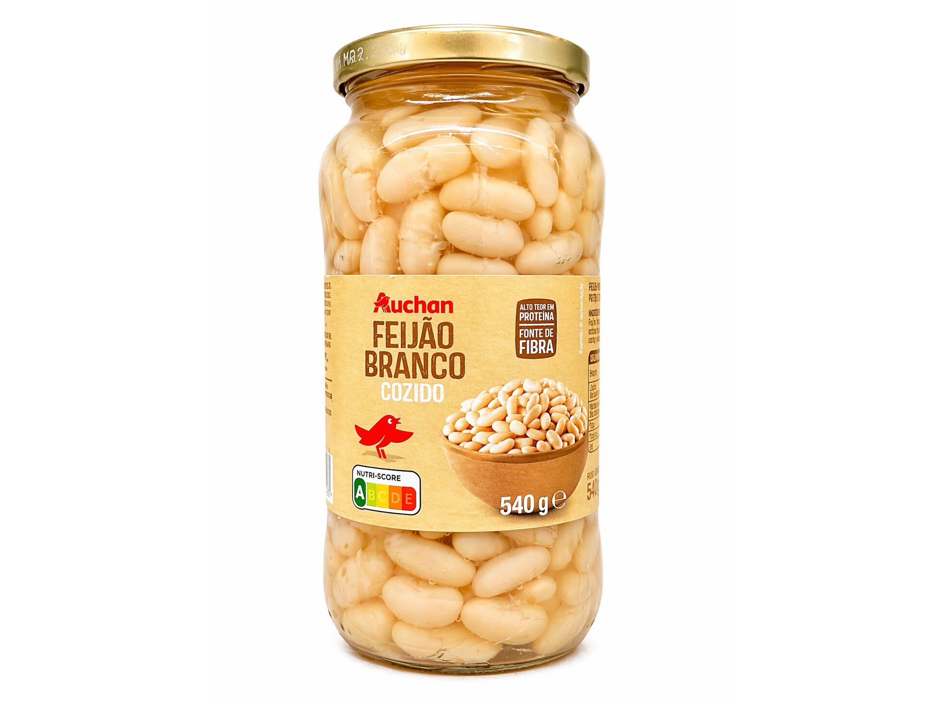 FEIJ&Atilde;O BRANCO AUCHAN FRASCO 540(400)G image number 0