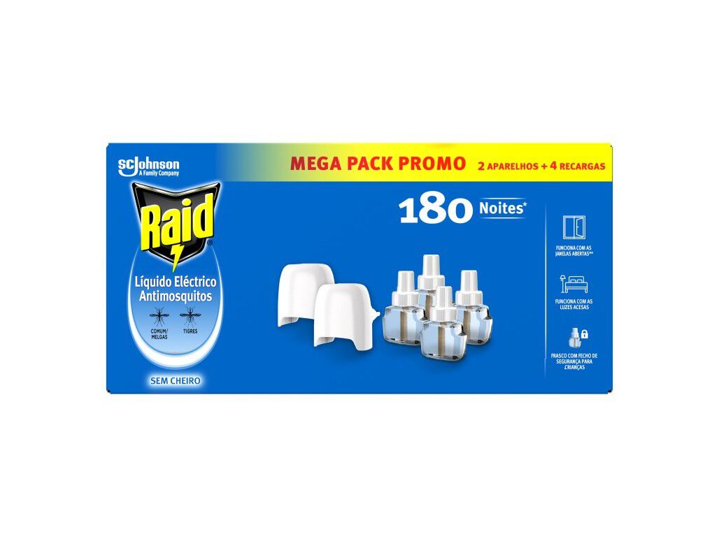 INSECTICIDA PACK RAID ELETRICO 2 APARELHOS + 4 RECARGAS image number 0