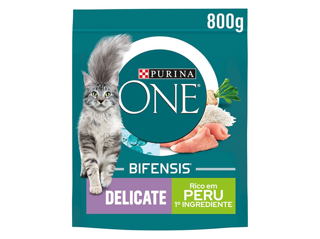 RA&Ccedil;&Atilde;O PARA GATO PURINA ONE DELICATE COM PERU 800G image number 0