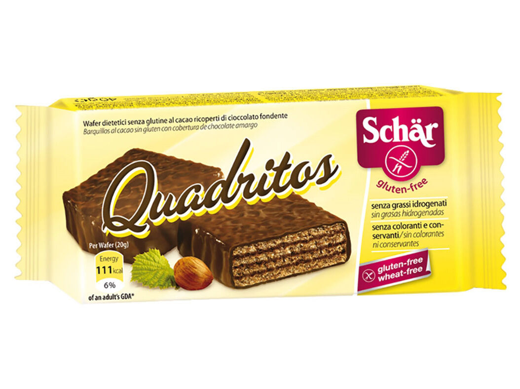 WAFER SCHAR QUADRITOS CHOCOLATE PRETO SEM GL&Uacute;TEN 40G