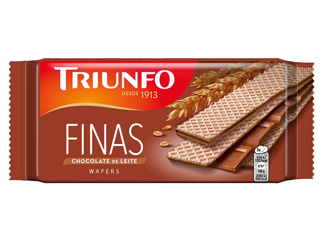 WAFFERS TRIUNFO FINAS CHOCOLATE LEITE 92 G image number 0