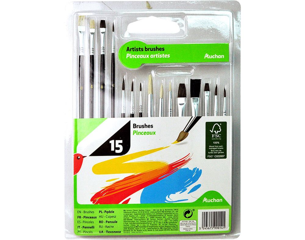 PINC&Eacute;IS AUCHAN SORTIDOS 15 UNIDADES