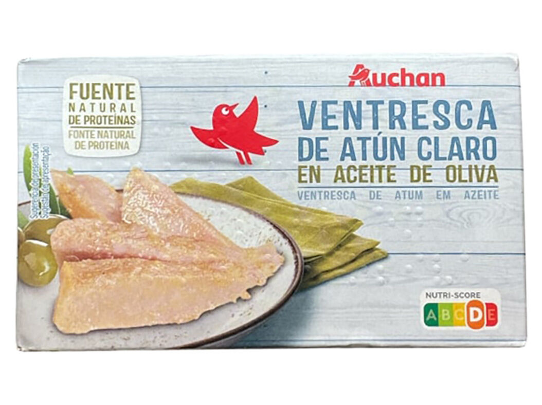 VENTRESCA DE ATUM AUCHAN CLARO EM AZEITE 111(72)G image number 0