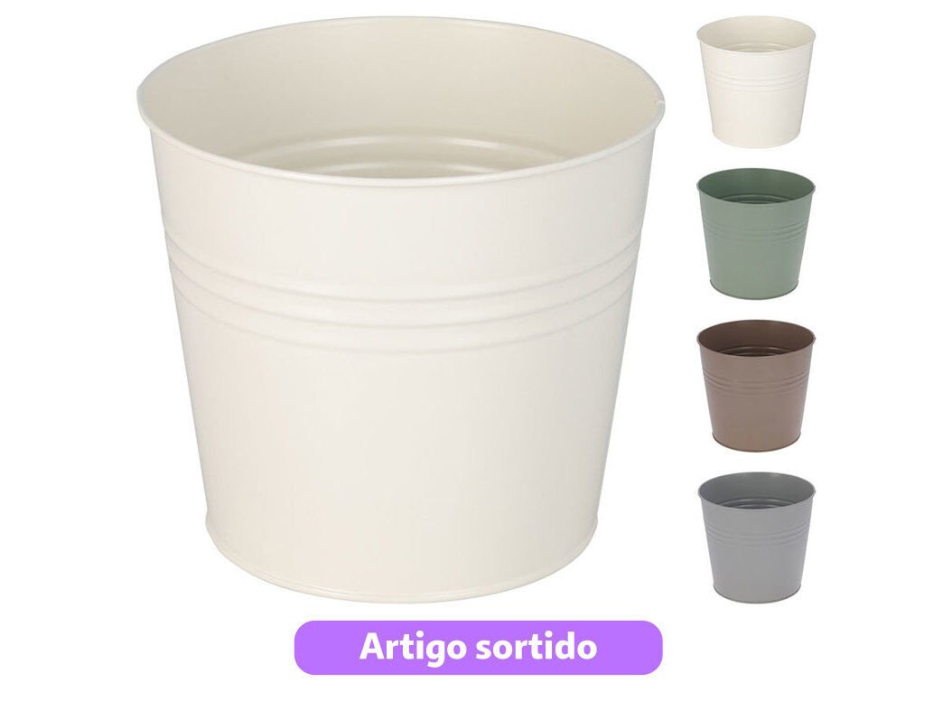 VASO FERRO 17X15CM CORES SORTIDAS
