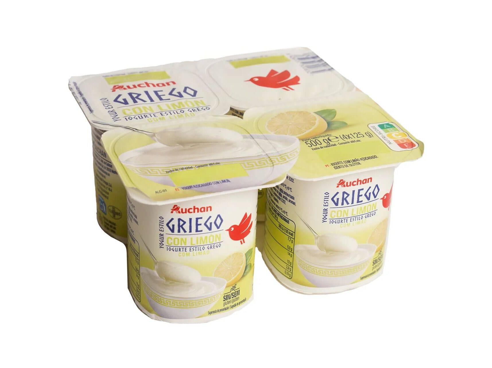 IOGURTE GREGO AUCHAN LIM&Atilde;O 4X125G