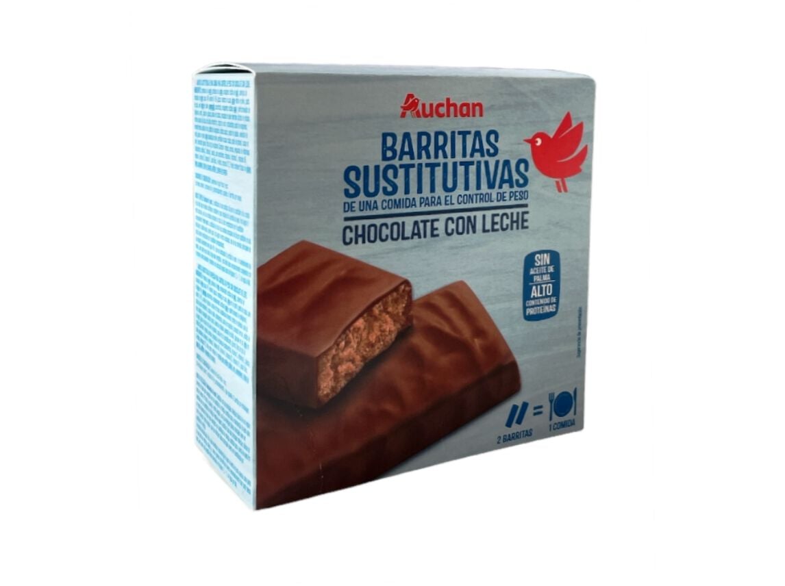 BARRITAS AUCHAN SUBSTITUTAS REFEI&Ccedil;&Atilde;O CHOCOLATE LEITE 192G (6X32G)