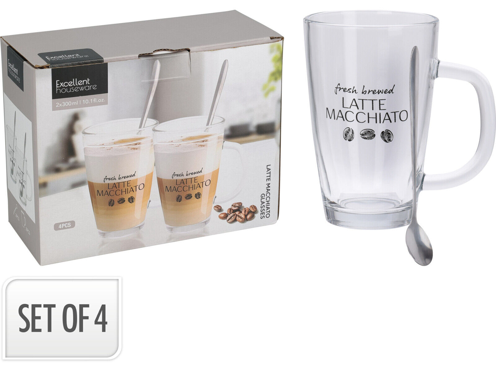 CONJUNTO LATTE MACCHIATO VIDRO 300ML 4 PE&Ccedil;AS image number 1
