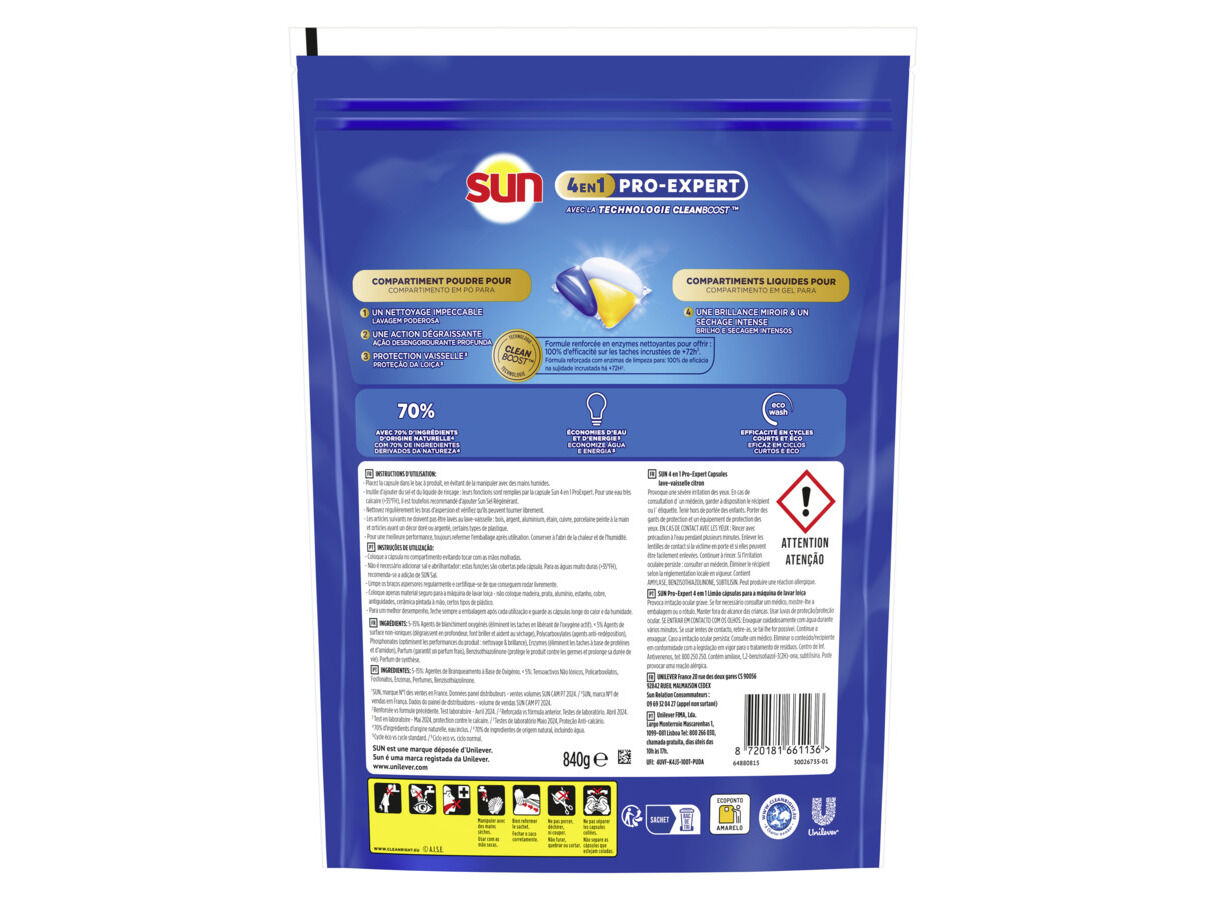 DETERGENTE LOI&Ccedil;A M&Aacute;QUINA SUN PROEXPERT LIM&Atilde;O 56D image number 1