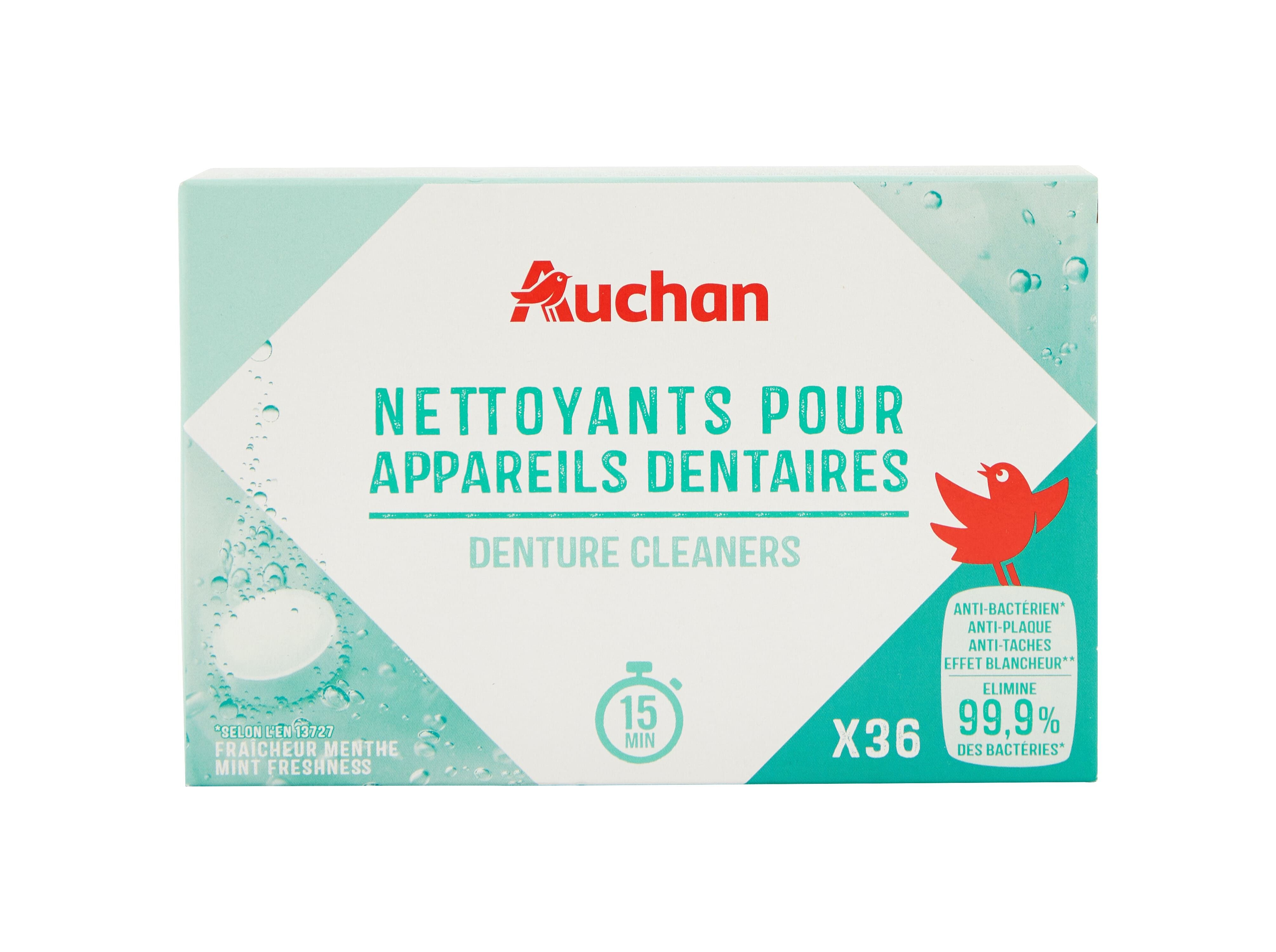 PASTILHAS AUCHAN PR&Oacute;TESES DENT&Aacute;RIA ANTIBACT&Eacute;RIAS 36UN