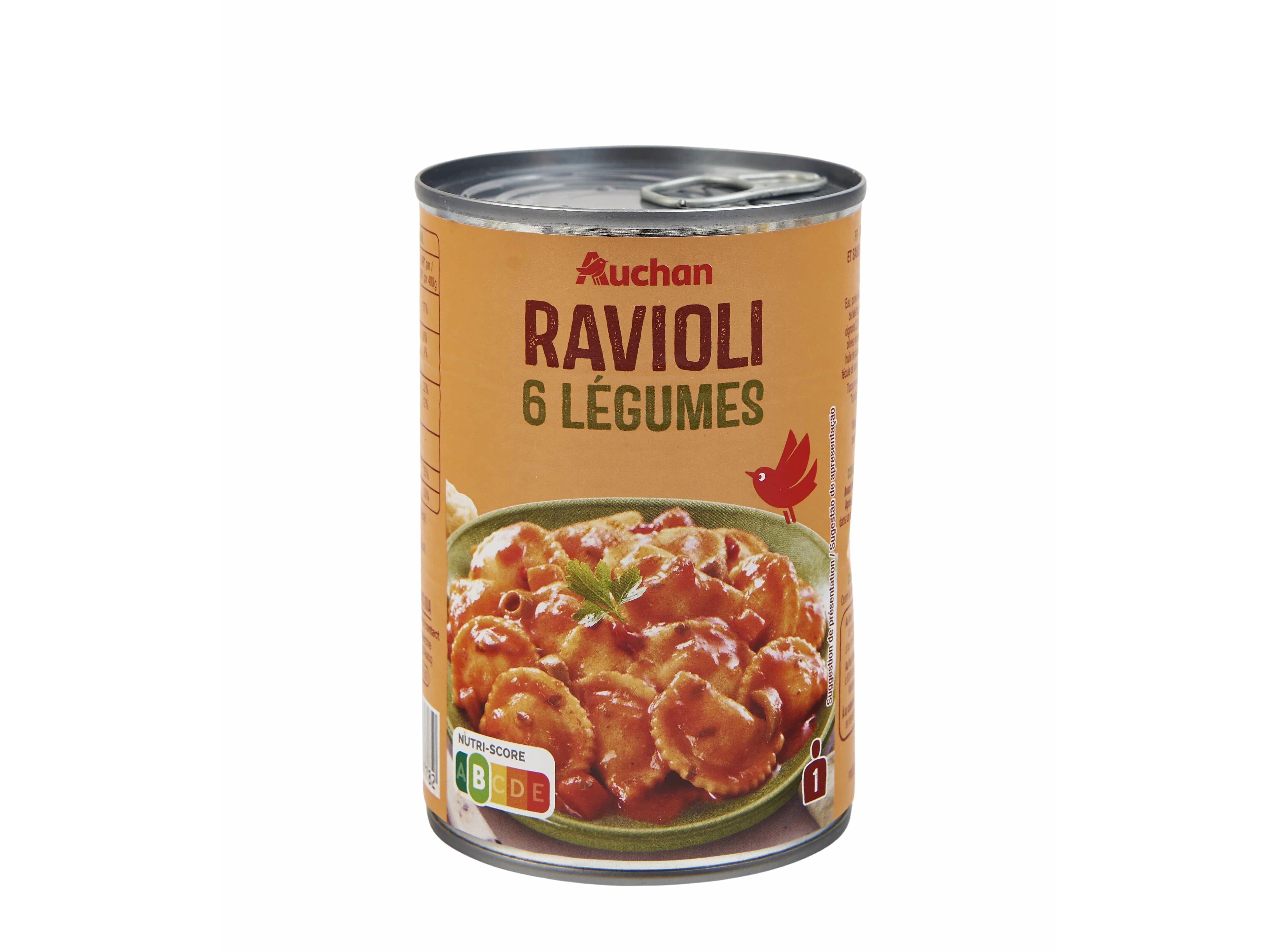 RAVIOLI AUCHAN 6 LEGUMES E MOLHO TOMATE 400G image number 0