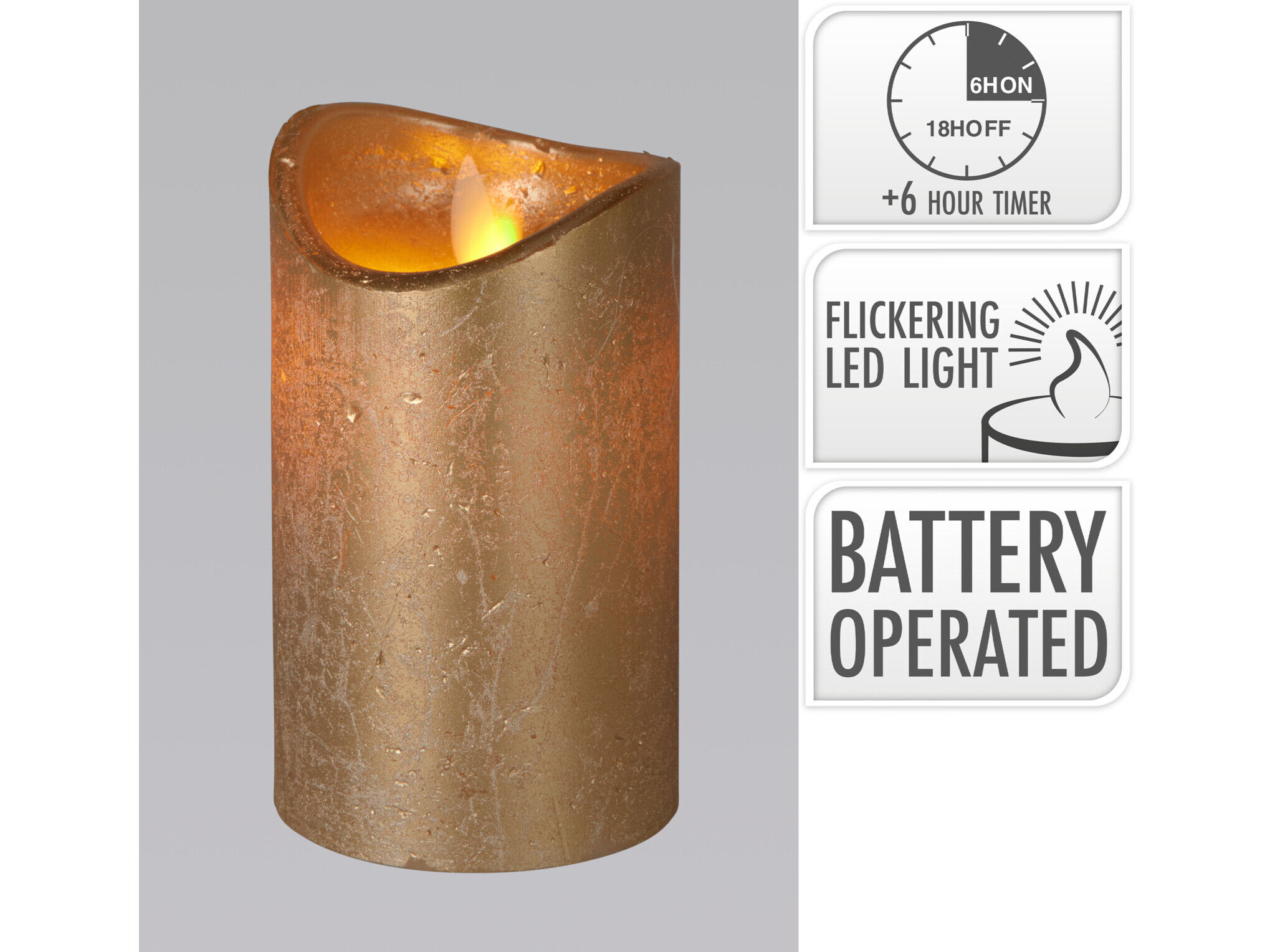 VELA LED DOURADA 7.5X12.5CM image number 1