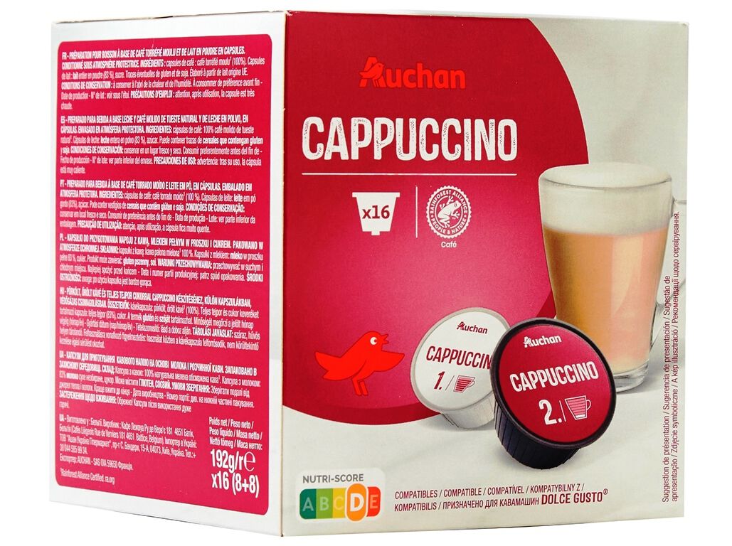 C&Aacute;PSULAS CAF&Eacute; DG AUCHAN CAPPUCCINO 16UN image number 0