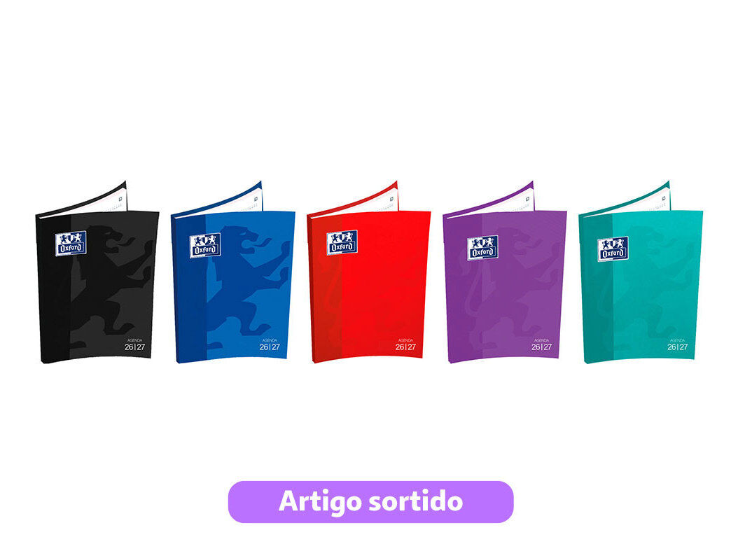 AGENDA ESCOLAR OXFORD SCHOOL 2026/2027 CORES SORTIDAS