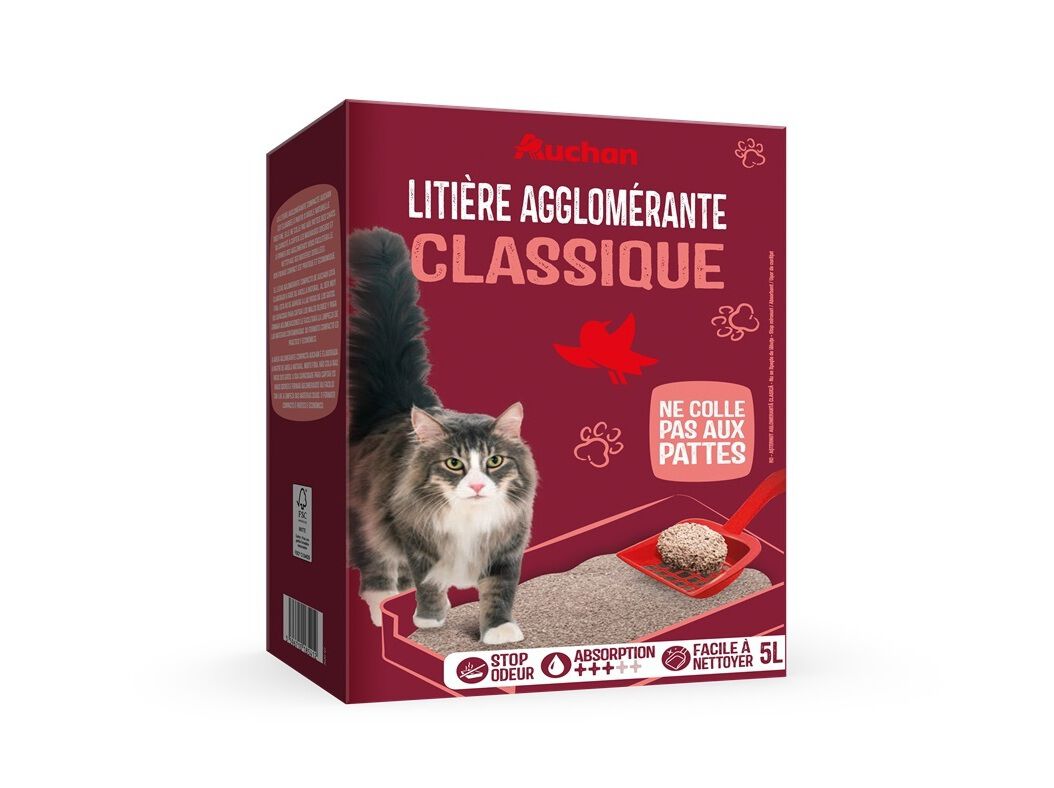 AREIA PARA GATO AUCHAN MINERAL AGLOMERANTE COMPACTA 5L