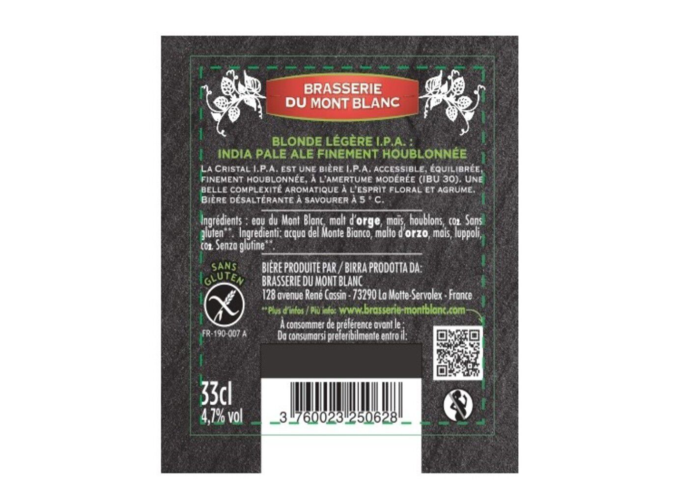 CERVEJA ESTRANGEIRA MONT BLANC IPA 0.33L image number 1