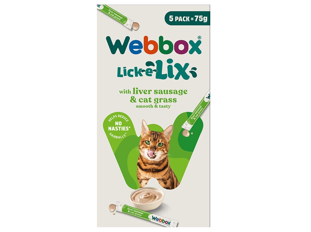 SNACKS PARA GATO WEBBOX LICK-E-LIX COM ERVA 5X15G image number 0