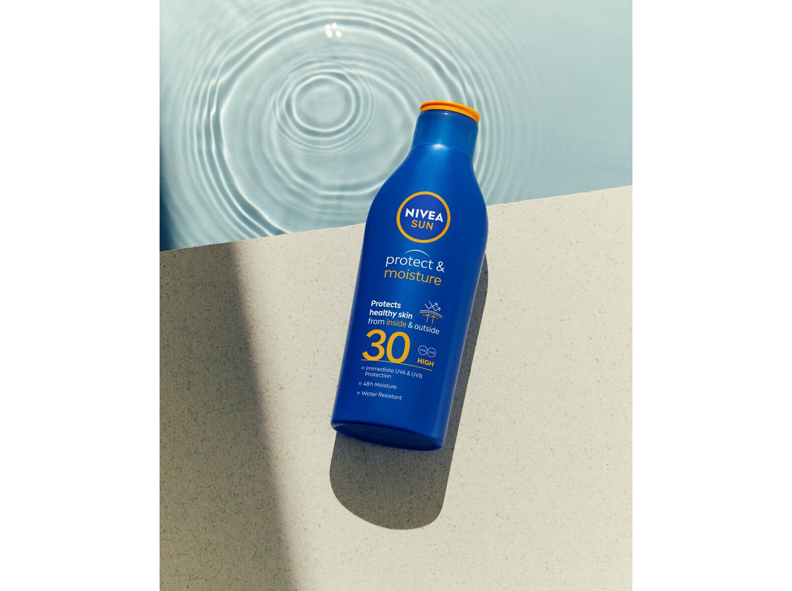 PROTETOR SOLAR LO&Ccedil;&Atilde;O RESISTENTE &Agrave; &Aacute;GUA FP30 PROTECT & MOISTURE NIVEA SUN 200 ML image number 1