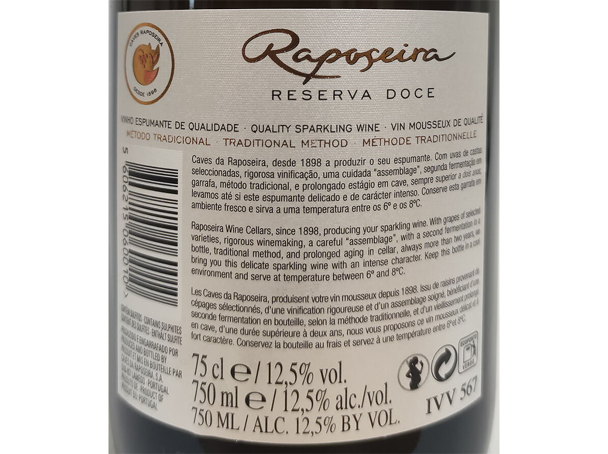 ESPUMANTE RAPOSEIRA RESERVA DOCE 0.75L image number 1