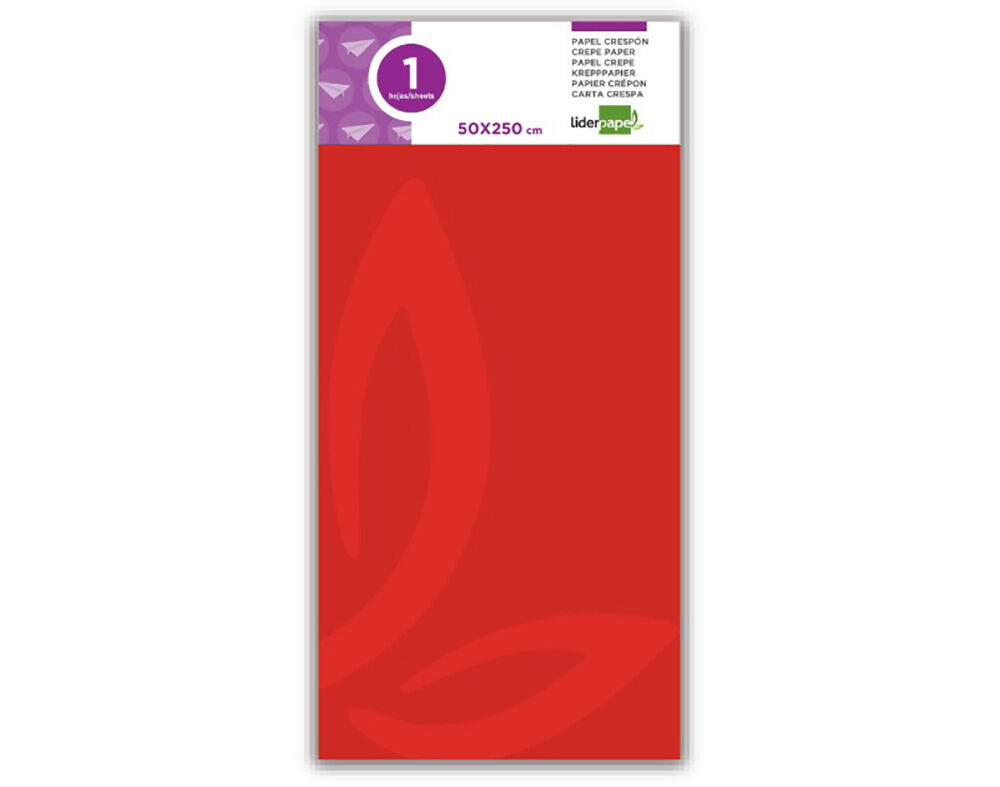 PAPEL CREPE LIDERPAPEL VERMELHO 50X250CM
