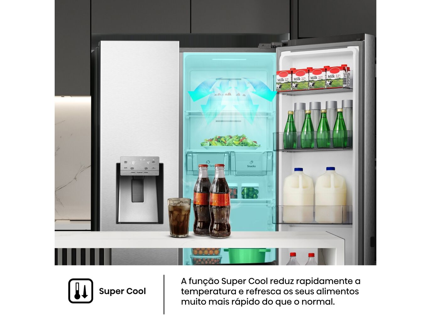 FRIGOR&Iacute;FICO AMERICANO HISENSE RS818N4TIE1 (NO FROST E 179CM 632L LOOK INOX) image number 14