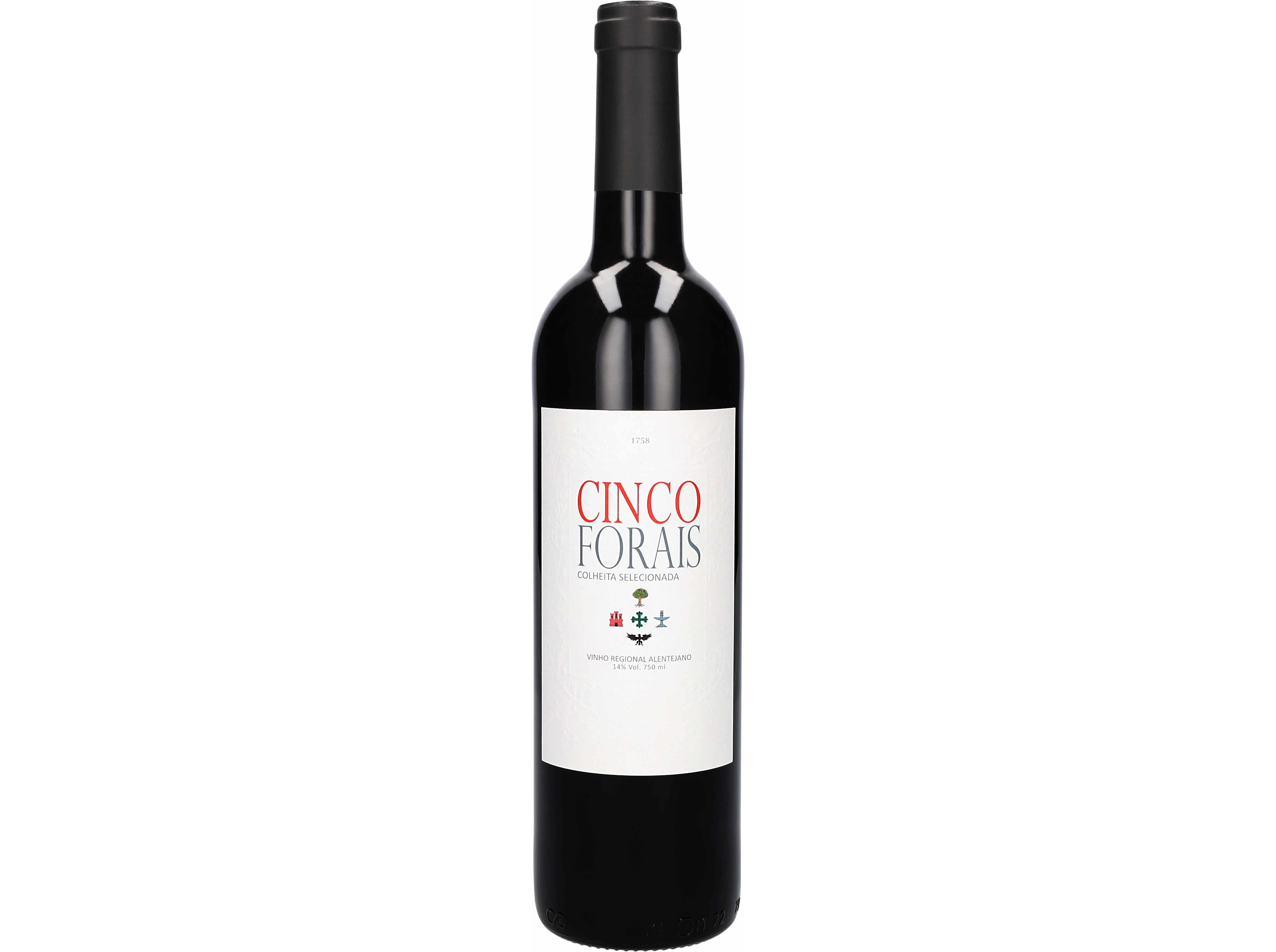 VINHO TINTO CINCO FORAIS ALENTEJO COLHEITA SELECIONADA 0.75L image number 0
