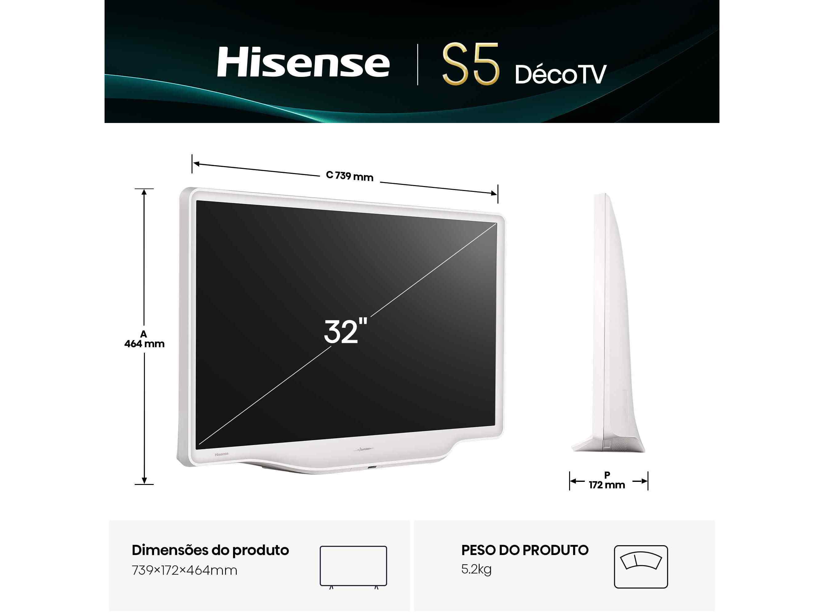 TV QLED HISENSE 32S5Q SMART FULL HD image number 1