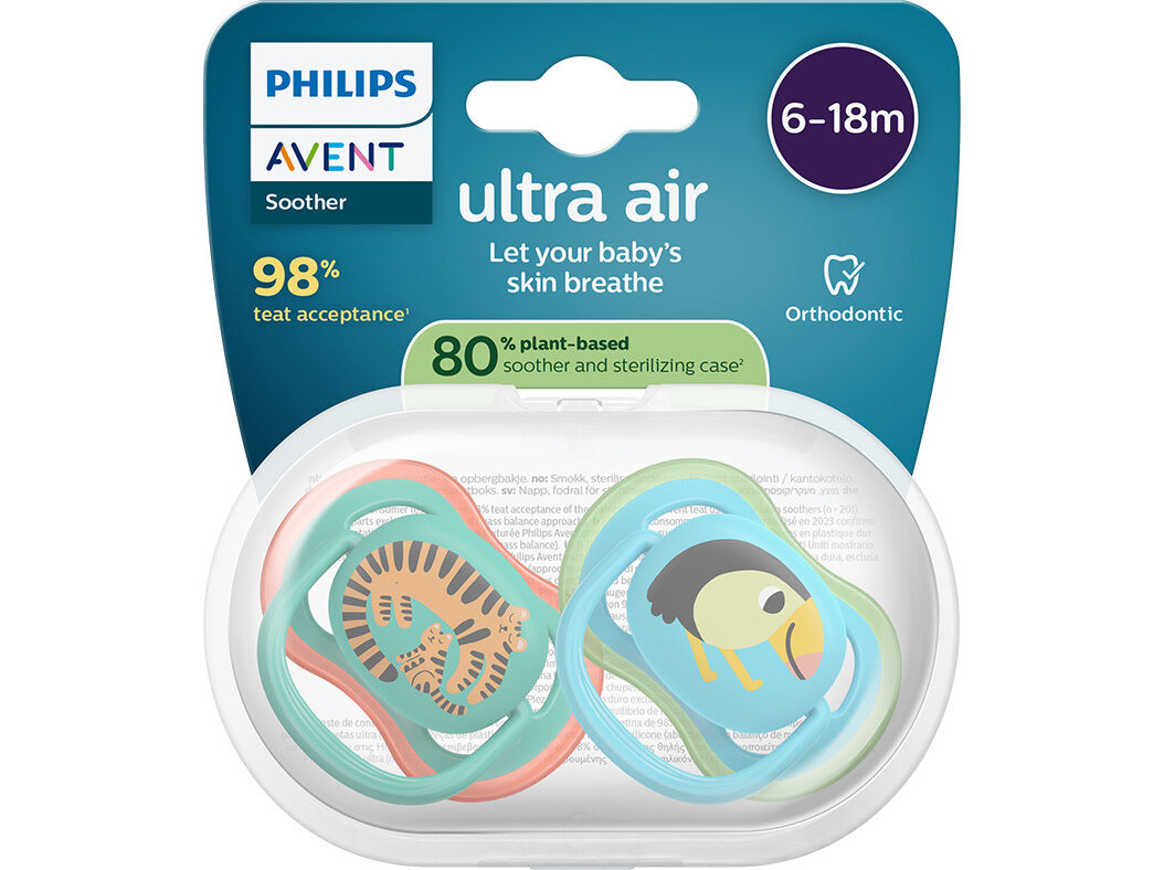 CHUPETA AVENT ULTRA AIR6-18M DECO VER/AZ 2UN