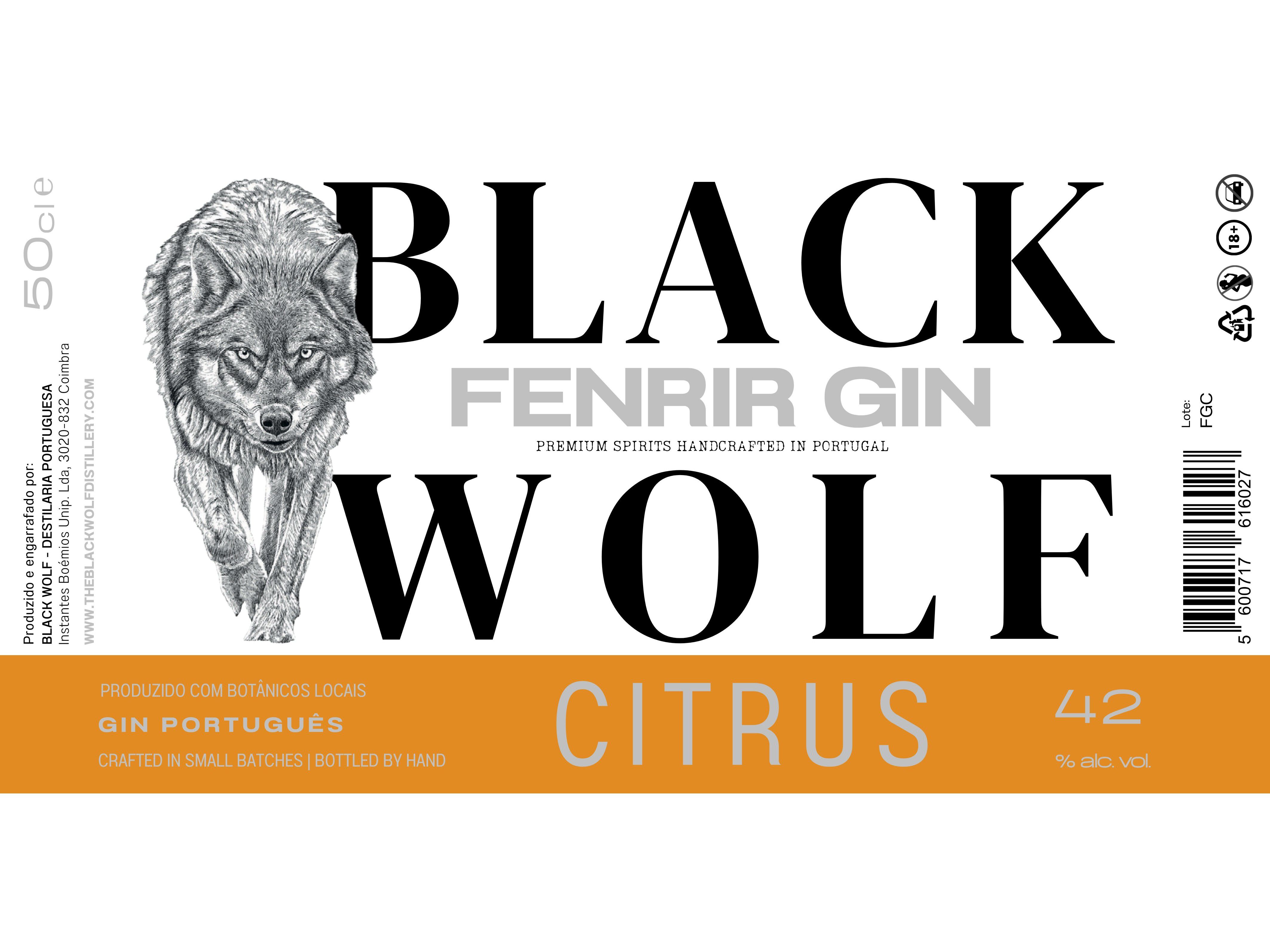 GIN BLACK WOLF CITRUS 0.50L image number 1