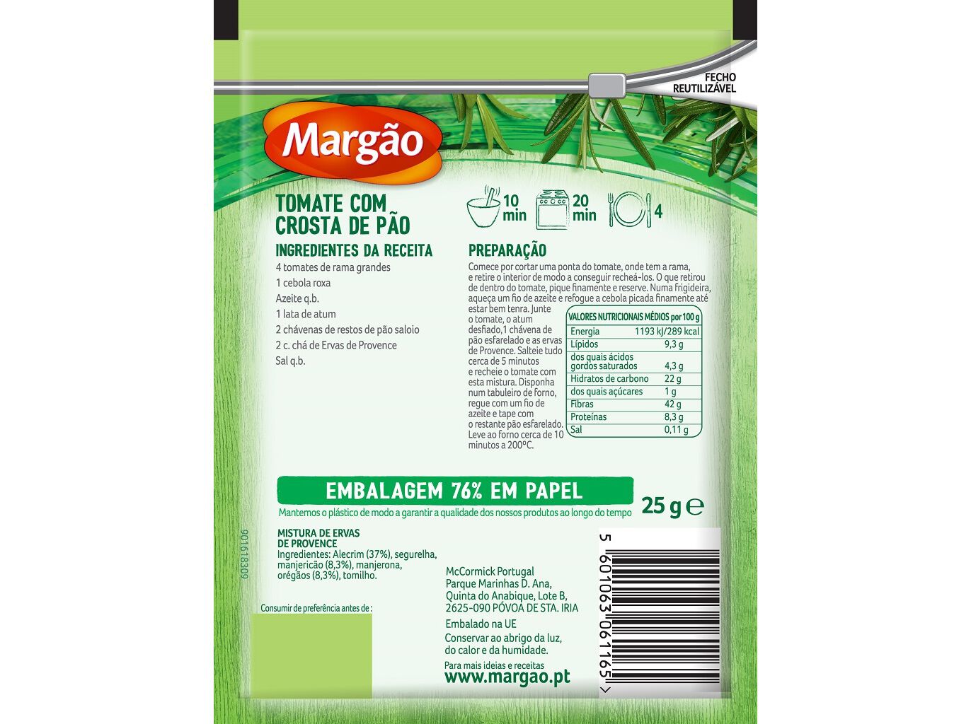 ERVAS DE PROVENCE MARG&Atilde;O SAQUETA 25G image number 1